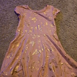 The Children's Place Pink Dress with Gold Butterflies